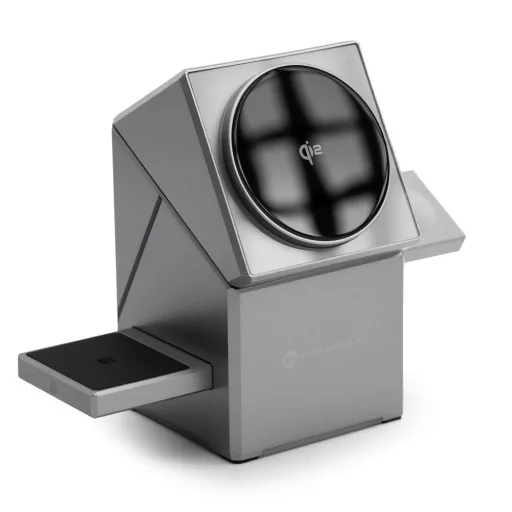Forcell F-Energy Rotation Cube 3 az 1-ben vezeték nélküli töltő Qi2 MagSafe kompatibilis F-06 ezüst