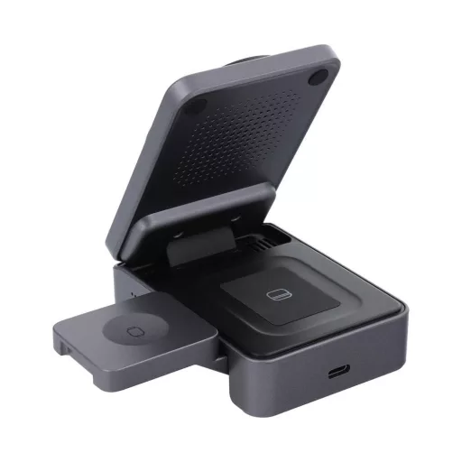 Forcell F-Energy Flex Pro 3 az 1-ben vezeték nélküli töltő Qi2 MagSafe kompatibilis F-05 ezüst