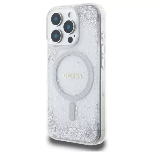 GUESS tok iPhone 16 Pro Magsafe kompatibilis GUHMP16LRGRGES (Resin Gradient Glitter) ezüst