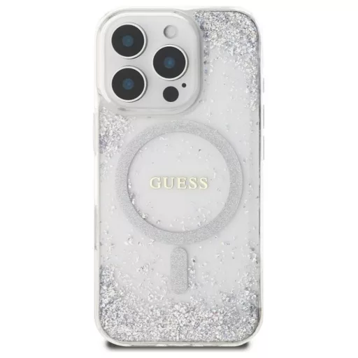 GUESS tok iPhone 16 Pro Magsafe kompatibilis GUHMP16LRGRGES (Resin Gradient Glitter) ezüst