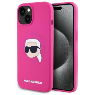   KARL LAGERFELD tok iPhone 15 Magsafe kompatibilis KLHMP15SSKHPPLF (SIL KL Head Print) fuschia