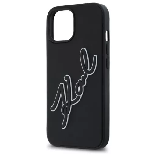 KARL LAGERFELD tok iPhone 15 KLHCP15S3DRKSDLK (3D Rubber Signature) fekete