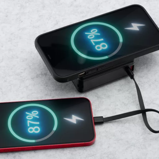Forcell F-Energy multifunkciós töltő 6-in-1 USB-A + USB-C PD 45W + powerbank 15000mAh + vezeték nélküli töltés 15W fekete