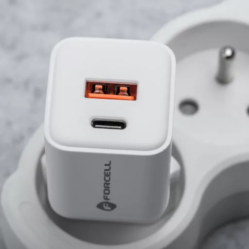 Forcell F-Energy hálózati töltő Mini GaN III USB-C + USB-A QC4.0 PD 35W VT-35C fehér