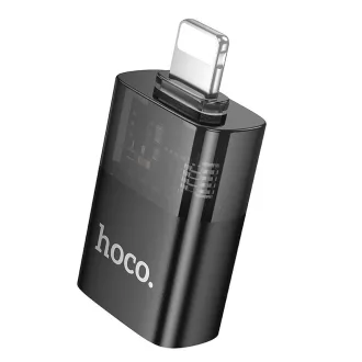 Lightning – USB-A OTG adapter Hoco UA36 fekete átlátszó