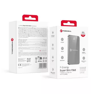   Forcell F-Energy MagSafe kompatibilis powerbank SuperSlim F5K8 QC4.0 PD3.0 15W 5000 mAh szürke