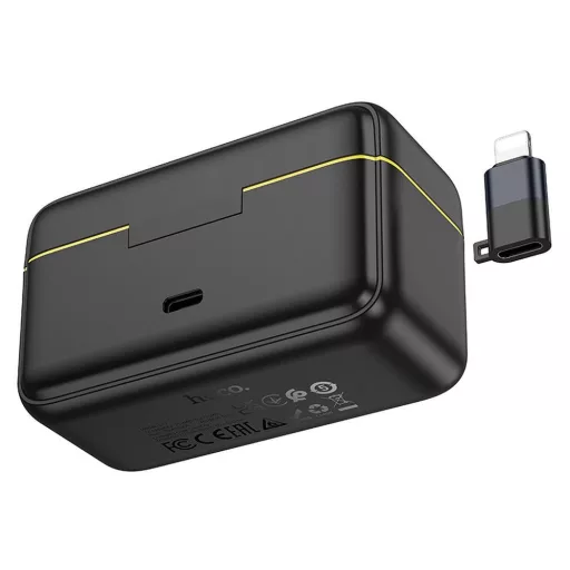 Hoco vezeték nélküli csíptetős mikrofon Lightning / USB-C 2 db L17 fekete