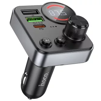   Hoco Bluetooth autós FM transmitter 2×USB-A + USB-C QC3.0 PD 48W E86 fekete
