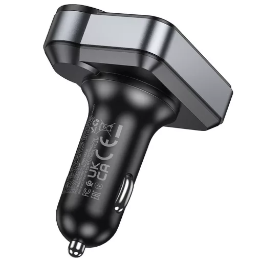 Hoco Bluetooth autós FM transmitter 2×USB-A + USB-C QC3.0 PD 48W E86 fekete