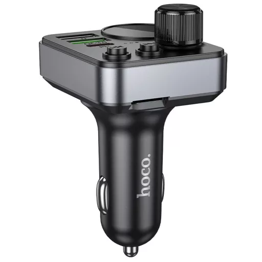 Hoco Bluetooth autós FM transmitter 2×USB-A + USB-C QC3.0 PD 48W E86 fekete