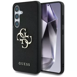   GUESS tok SAMSUNG S25 GUHCS25SPGT4MBK (PU Grained Big 4G and Classic Logo) Fekete