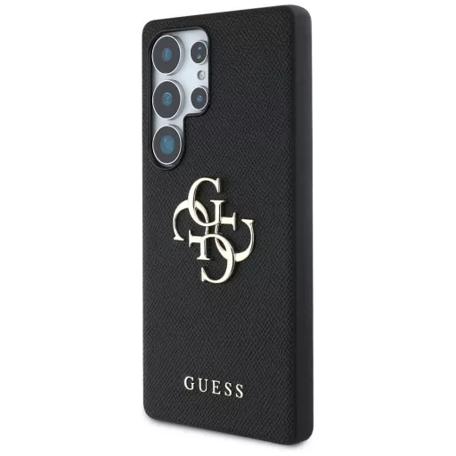 GUESS tok SAMSUNG S25 Ultra GUHCS25LPGT4MBK (PU Grained Big 4G and Classic Logo) Fekete