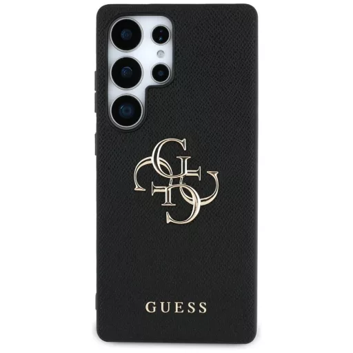 GUESS tok SAMSUNG S25 Ultra GUHCS25LPGT4MBK (PU Grained Big 4G and Classic Logo) Fekete