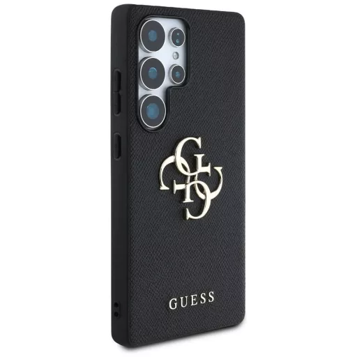 GUESS tok SAMSUNG S25 Ultra GUHCS25LPGT4MBK (PU Grained Big 4G and Classic Logo) Fekete