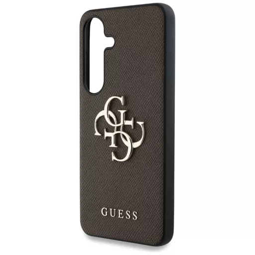 GUESS tok SAMSUNG S25 GUHCS25SPGT4MBW (PU Grained Big 4G and Classic Logo) barna