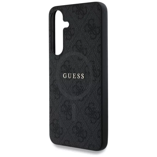 GUESS tok SAMSUNG S25 GUHMS25SG4GFRK (Magnetic PU 4G Ring Classic Logo) fekete
