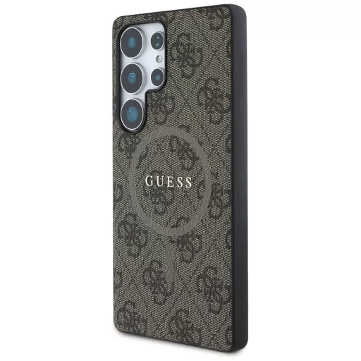 GUESS tok SAMSUNG S25 Ultra GUHMS25LG4GFRW (Magnetic PU 4G Ring Classic Logo) barna