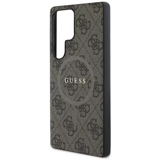 GUESS tok SAMSUNG S25 Ultra GUHMS25LG4GFRW (Magnetic PU 4G Ring Classic Logo) barna