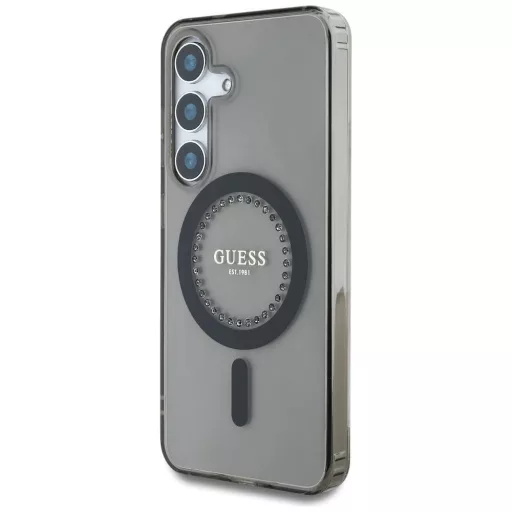 GUESS tok SAMSUNG S25 GUHMS25SPFTDTEK (Magnetic IML Rhinestones) fekete