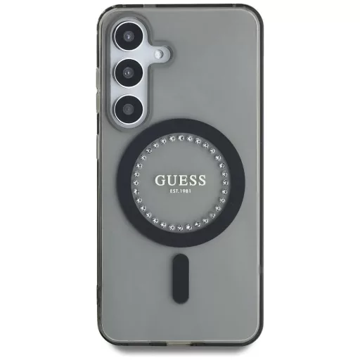 GUESS tok SAMSUNG S25 GUHMS25SPFTDTEK (Magnetic IML Rhinestones) fekete