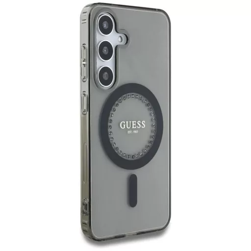 GUESS tok SAMSUNG S25 GUHMS25SPFTDTEK (Magnetic IML Rhinestones) fekete