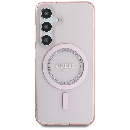 GUESS tok SAMSUNG S25 GUHMS25SPFTDTEP (Magnetic IML Rhinestones) rózsaszín