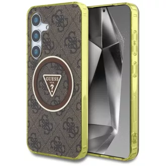   GUESS tok SAMSUNG S25 GUHMS25SHG4PRTGW (Magnetic IML Metal Glitter 4G Circle Triangle) barna