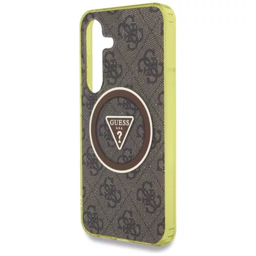 GUESS tok SAMSUNG S25 GUHMS25SHG4PRTGW (Magnetic IML Metal Glitter 4G Circle Triangle) barna