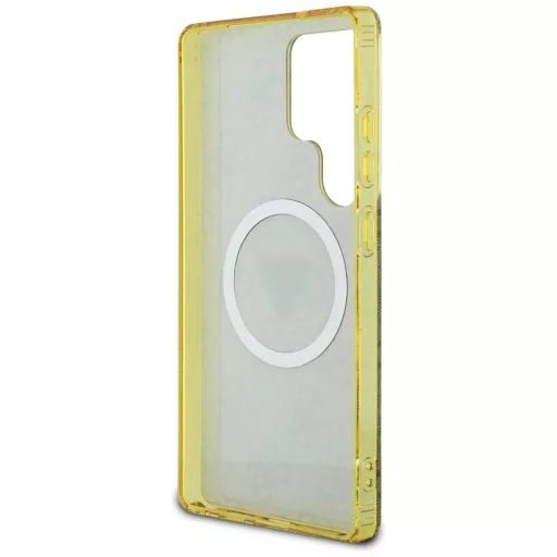 GUESS tok SAMSUNG S25 Ultra GUHMS25LHG4PRTGW (Magnetic IML Metal Glitter 4G Circle Triangle) barna