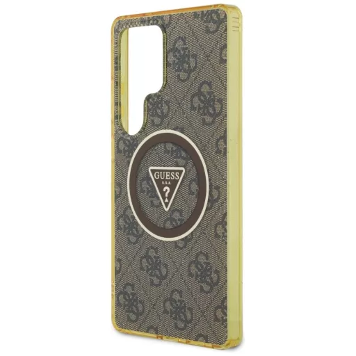 GUESS tok SAMSUNG S25 Ultra GUHMS25LHG4PRTGW (Magnetic IML Metal Glitter 4G Circle Triangle) barna