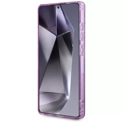 GUESS tok SAMSUNG S25 Ultra GUHMS25LHFLPEDU (Magnetic IML Metal Glitter Flowers Triangle) lila