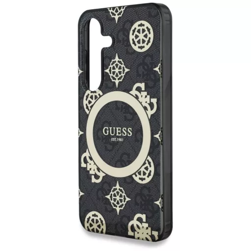 GUESS tok SAMSUNG S25 GUHMS25SH4PYEEK (Magnetic IML Peony on 4G Background) fekete