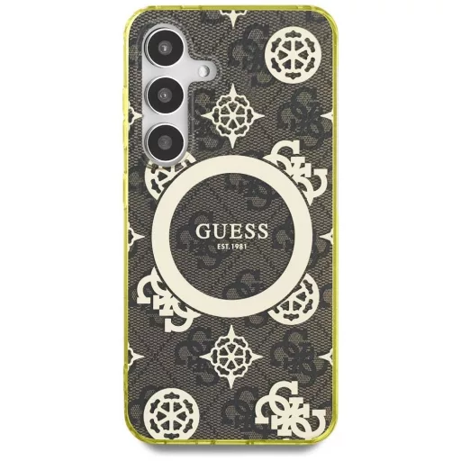 GUESS GUHMS25SH4PYEEW mágneses tok Samsung S25 barna