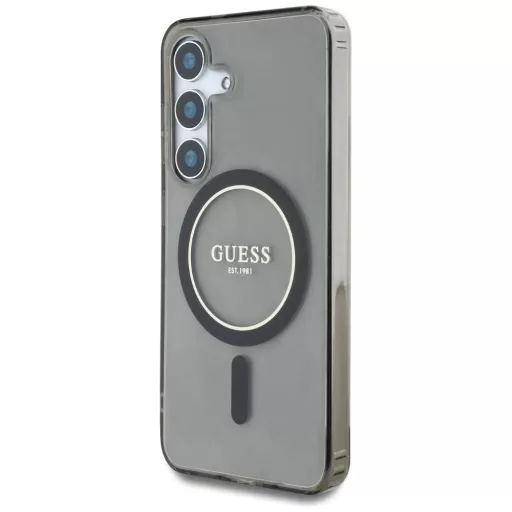GUESS tok SAMSUNG S25 GUHMS25SHFGEREK (Magnetic IML Glitter Circle) Fekete