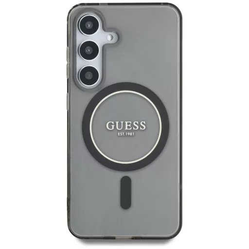 GUESS tok SAMSUNG S25 GUHMS25SHFGEREK (Magnetic IML Glitter Circle) Fekete