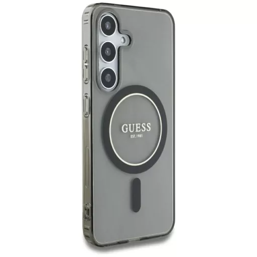 GUESS tok SAMSUNG S25 GUHMS25SHFGEREK (Magnetic IML Glitter Circle) Fekete
