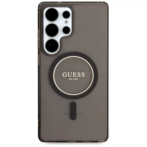 GUESS tok SAMSUNG S25 Ultra GUHMS25LHFGEREK (Magnetic IML Glitter Circle) Fekete