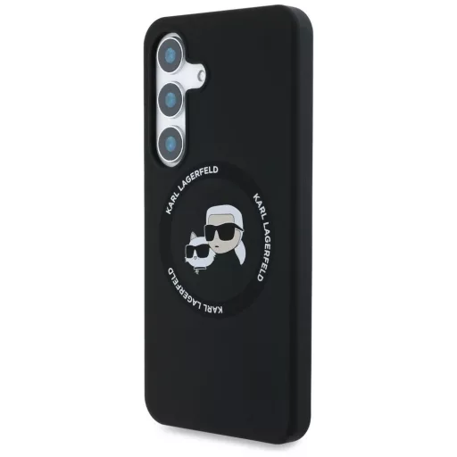 KARL LAGERFELD tok SAMSUNG S25 KLHMS25SSKCHTCK (Magnetic Silicone Double Heads) fekete