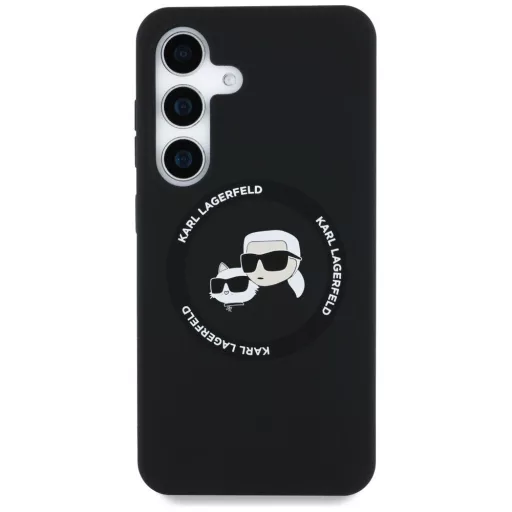 KARL LAGERFELD tok SAMSUNG S25 KLHMS25SSKCHTCK (Magnetic Silicone Double Heads) fekete