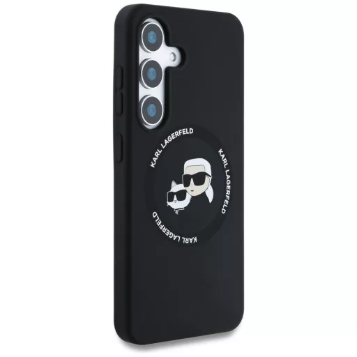 KARL LAGERFELD tok SAMSUNG S25 KLHMS25SSKCHTCK (Magnetic Silicone Double Heads) fekete