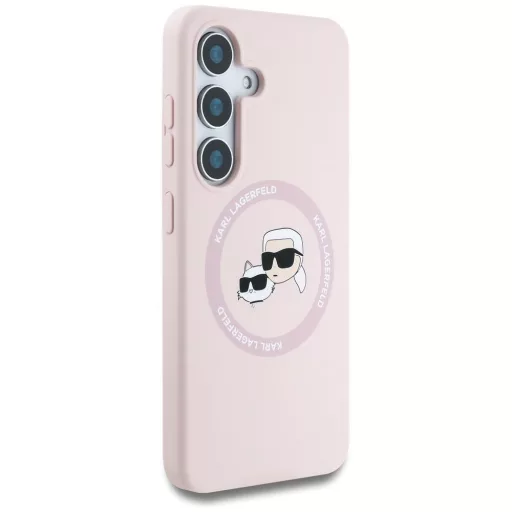 KARL LAGERFELD tok SAMSUNG S25 KLHMS25SSKCHTCP (Magnetic Silicone Double Heads) rózsaszín