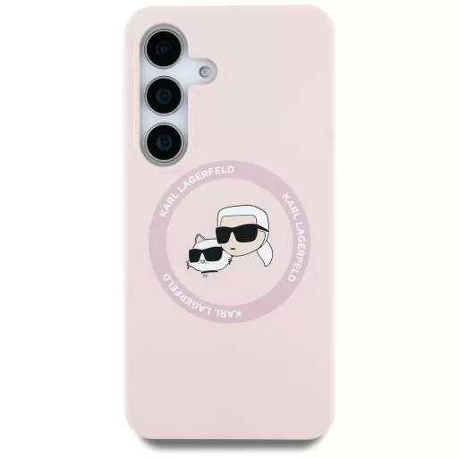 KARL LAGERFELD tok SAMSUNG S25 KLHMS25SSKCHTCP (Magnetic Silicone Double Heads) rózsaszín
