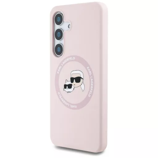 KARL LAGERFELD tok SAMSUNG S25 KLHMS25SSKCHTCP (Magnetic Silicone Double Heads) rózsaszín