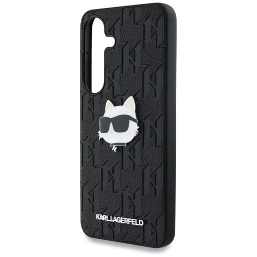 KARL LAGERFELD tok SAMSUNG S25 KLHCS25SPGKLCHPK (PU Monogram Choupette Head Pin) fekete