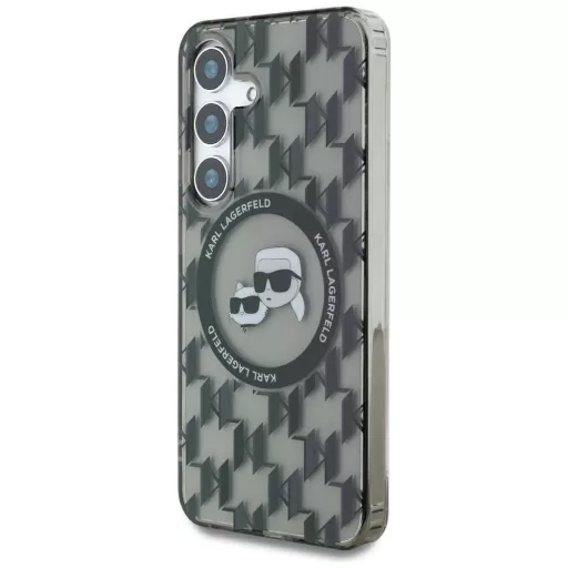 KARL LAGERFELD tok SAMSUNG S25 KLHMS25SHMCKMHK (Magnetic IML Metal Monogram KC Heads) fekete