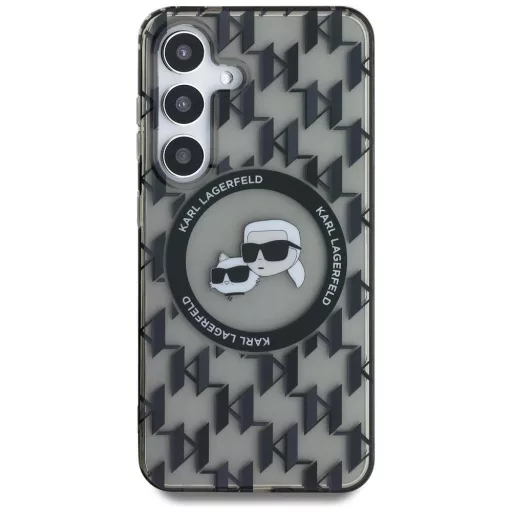 KARL LAGERFELD tok SAMSUNG S25 KLHMS25SHMCKMHK (Magnetic IML Metal Monogram KC Heads) fekete