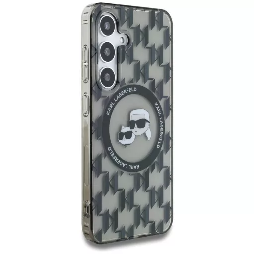 KARL LAGERFELD tok SAMSUNG S25 KLHMS25SHMCKMHK (Magnetic IML Metal Monogram KC Heads) fekete