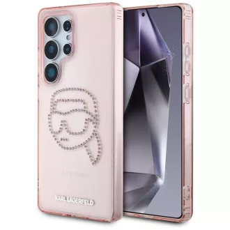   KARL LAGERFELD tok SAMSUNG S25 Ultra KLHCS25LHKHDCELP (IML Rhinestones K Head) rózsaszín
