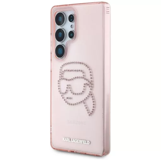 KARL LAGERFELD tok SAMSUNG S25 Ultra KLHCS25LHKHDCELP (IML Rhinestones K Head) rózsaszín