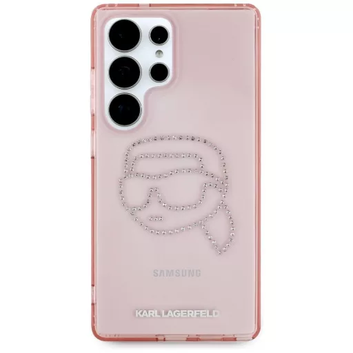 KARL LAGERFELD tok SAMSUNG S25 Ultra KLHCS25LHKHDCELP (IML Rhinestones K Head) rózsaszín
